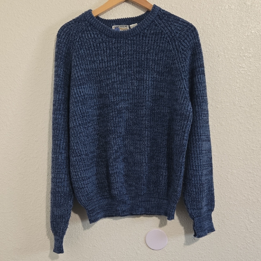 Vintage Women Chunky Knit Sweater Navy In An Extra Large By Make "SWEATERS"